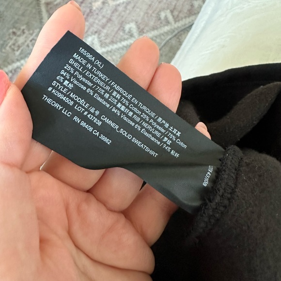 *NWT* Men’s Theory Black Quarter-Zip - Picture 7 of 9